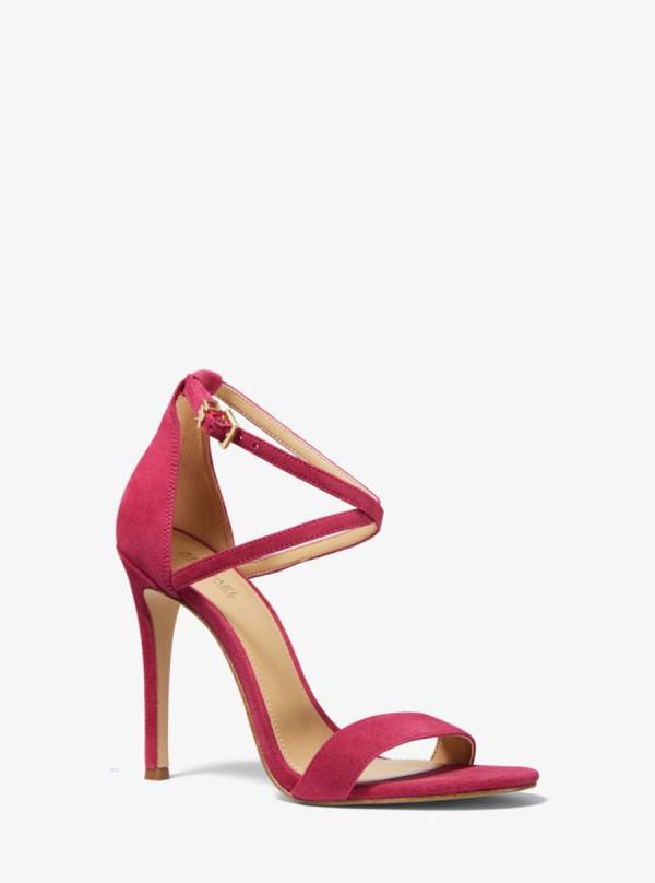 Damske Sandále Michael Kors Antonia Suede Červené - Topanky Michael Kors Obchod | QWUNX-7946